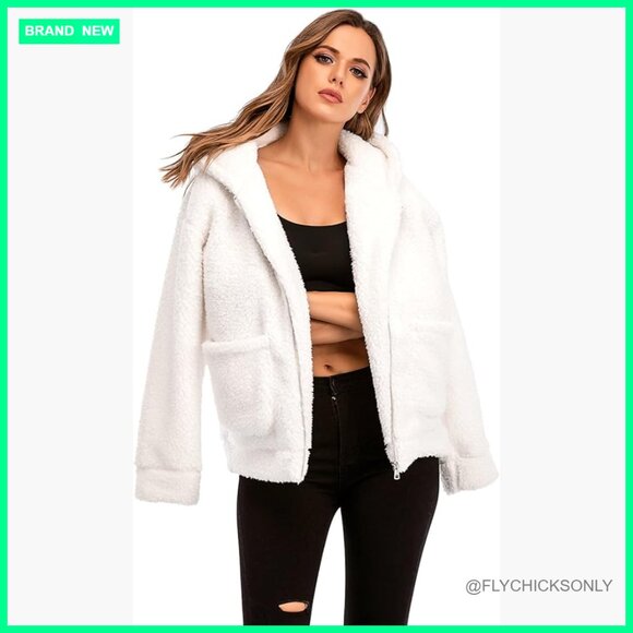Jackets & Blazers - Faux Fur Fleece Lined Hooded Oversized Winter Jacket